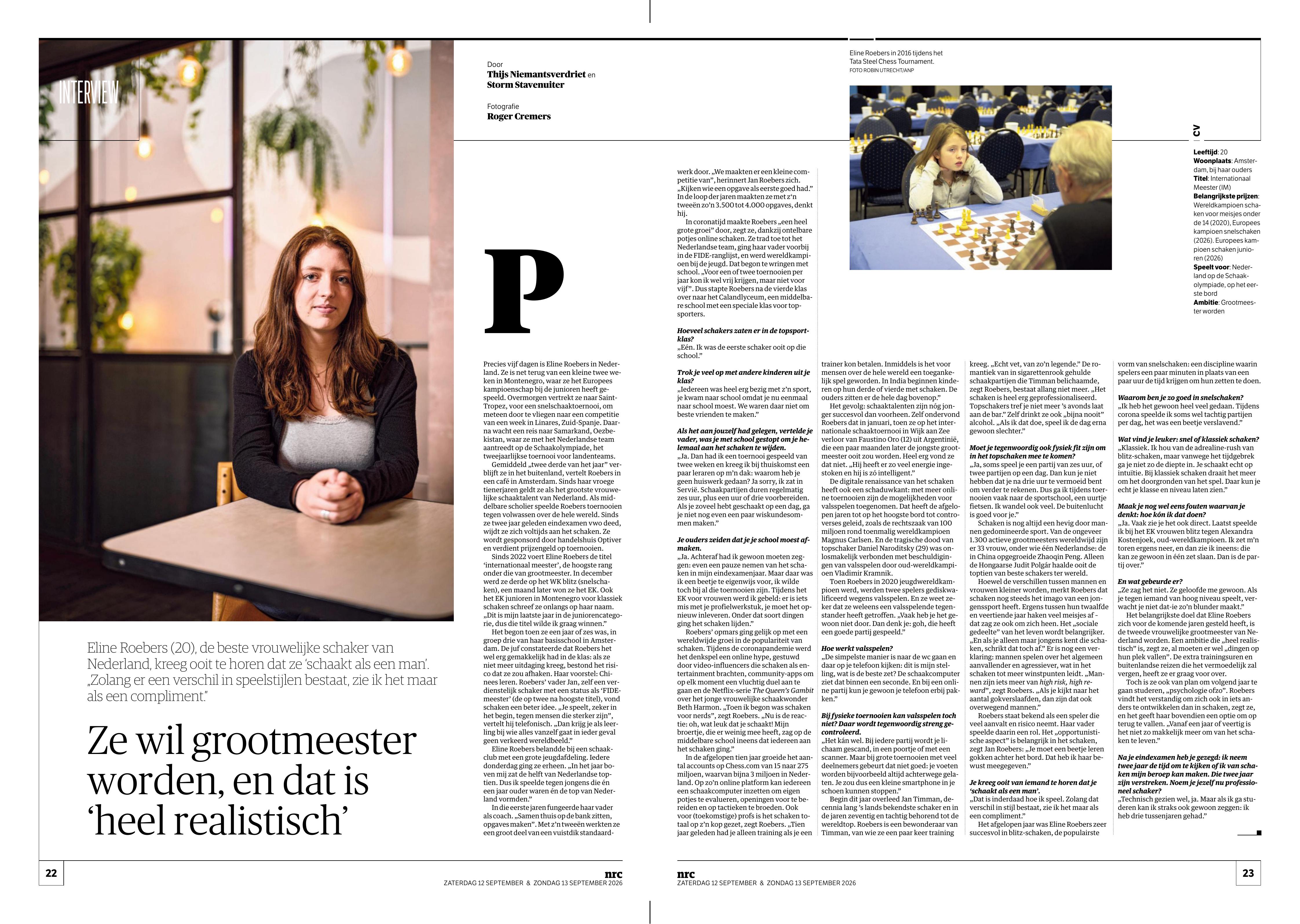 Ze wil grootmeester worden, en dat is 'heel realistisch'